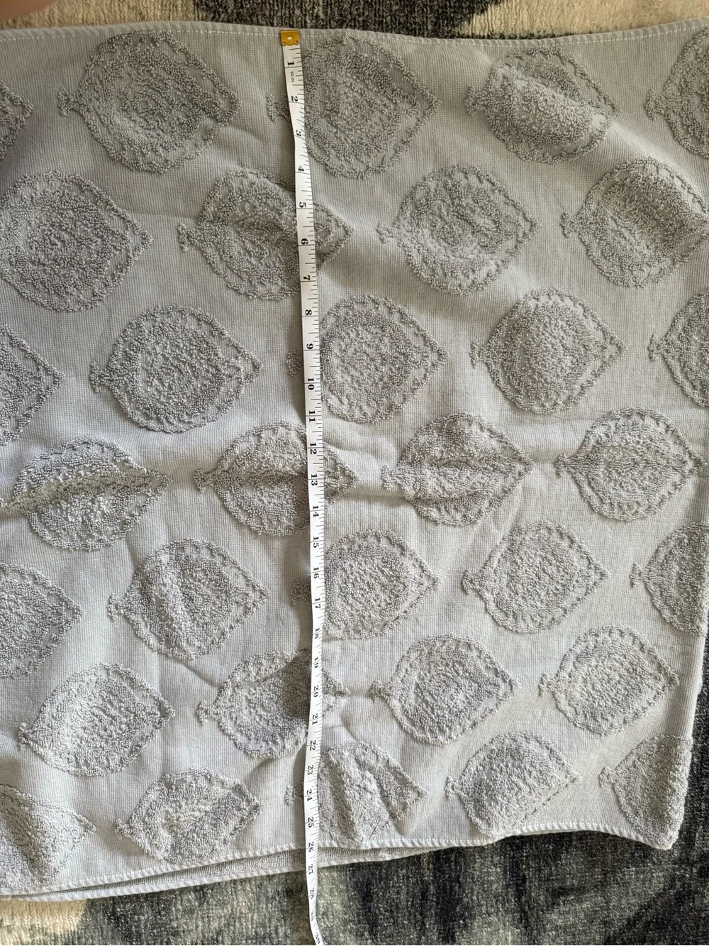 Light Gray Patterned face and Bath Towel - Unbranded